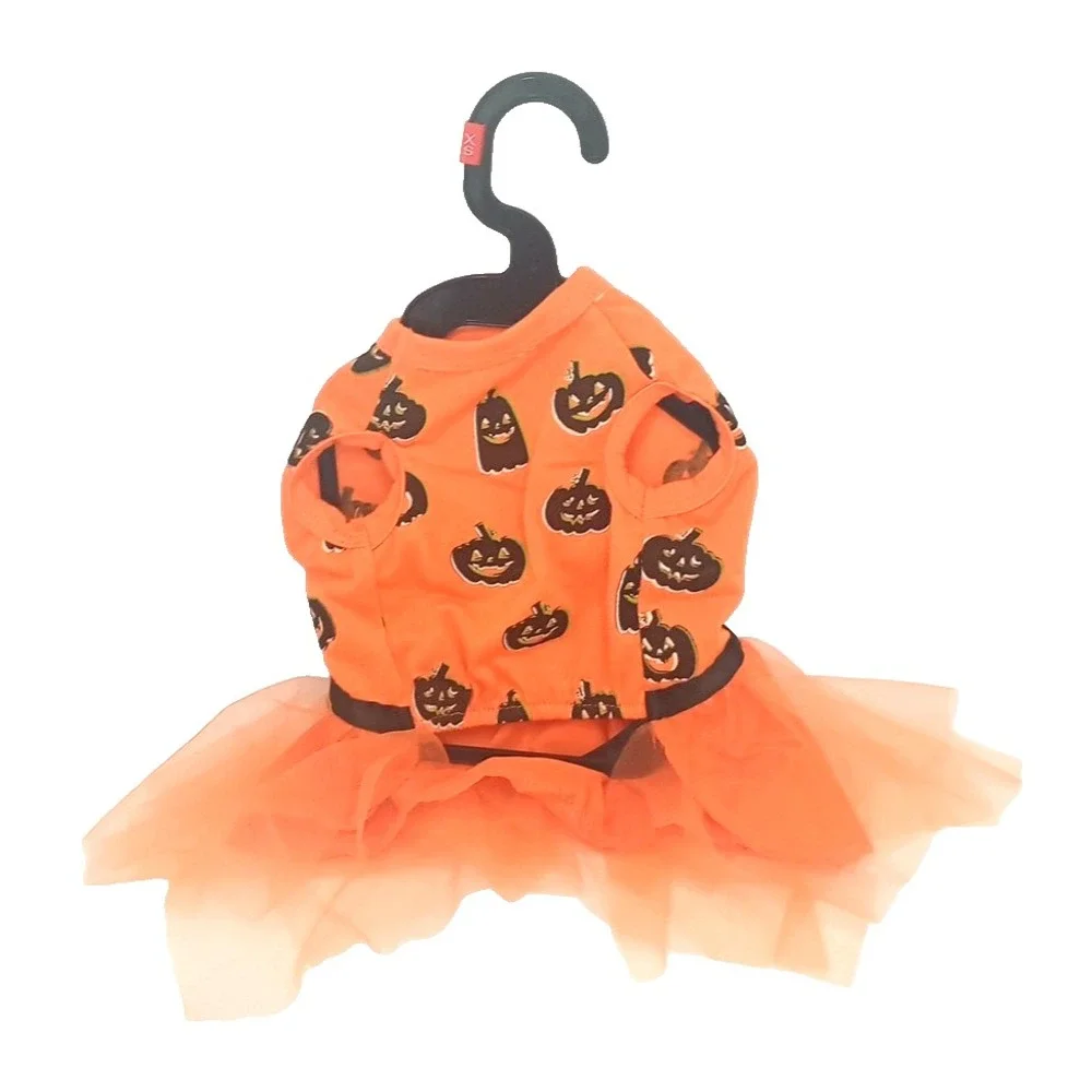 Halloween Thrills‎ & Chills Glow In The Dark Pumpkin Dog Puppy Dress Costume